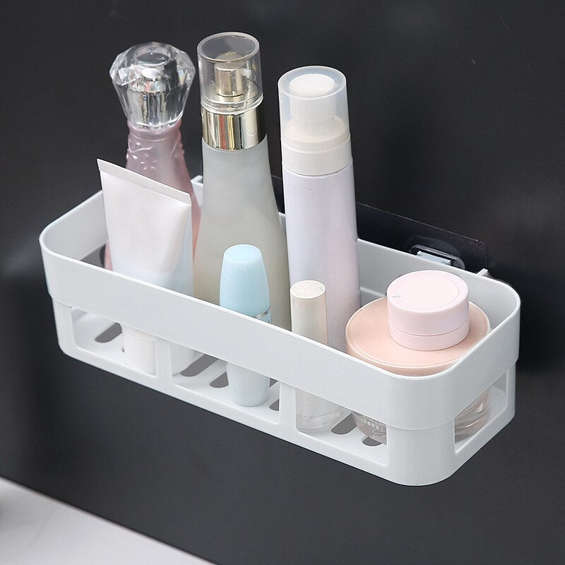 Bathroom Shelf Organizer Adhesive Storage Basket