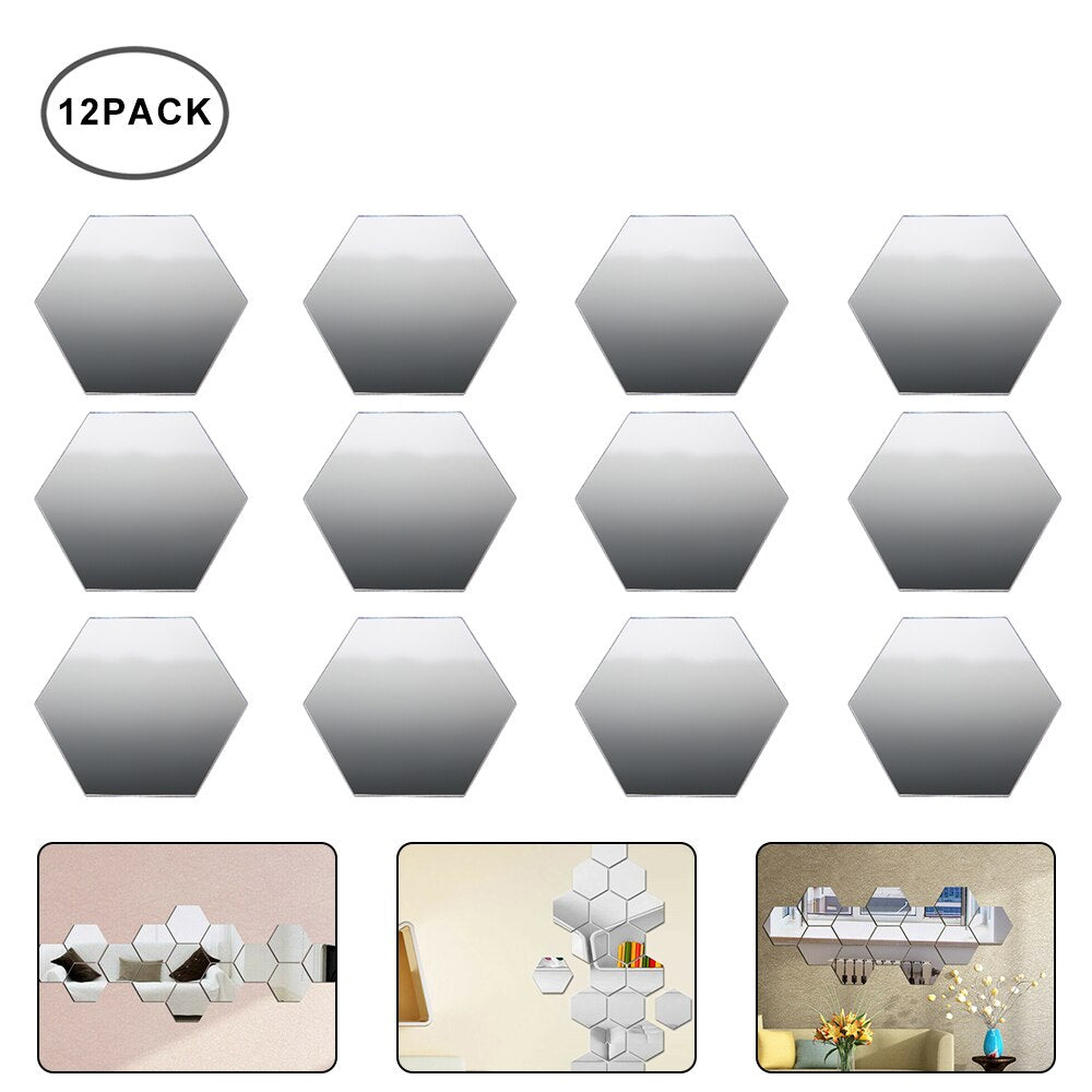 Hexagon Mirror Wall Stickers