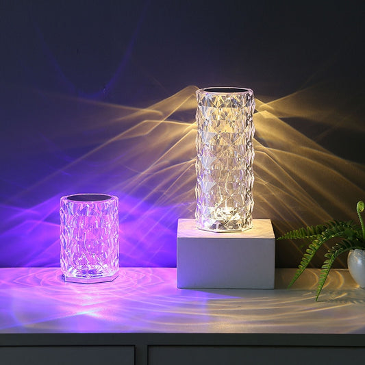 Multi Coloured Crystal Table Lamp