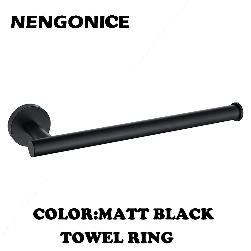 Stainless Steel Brushed Black Polished Towel Bathroom Accessories
