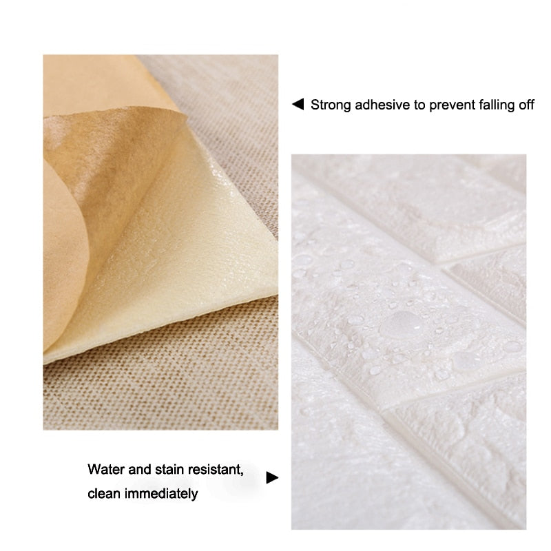 Faux Brick Self Adhesive Wall Stickers