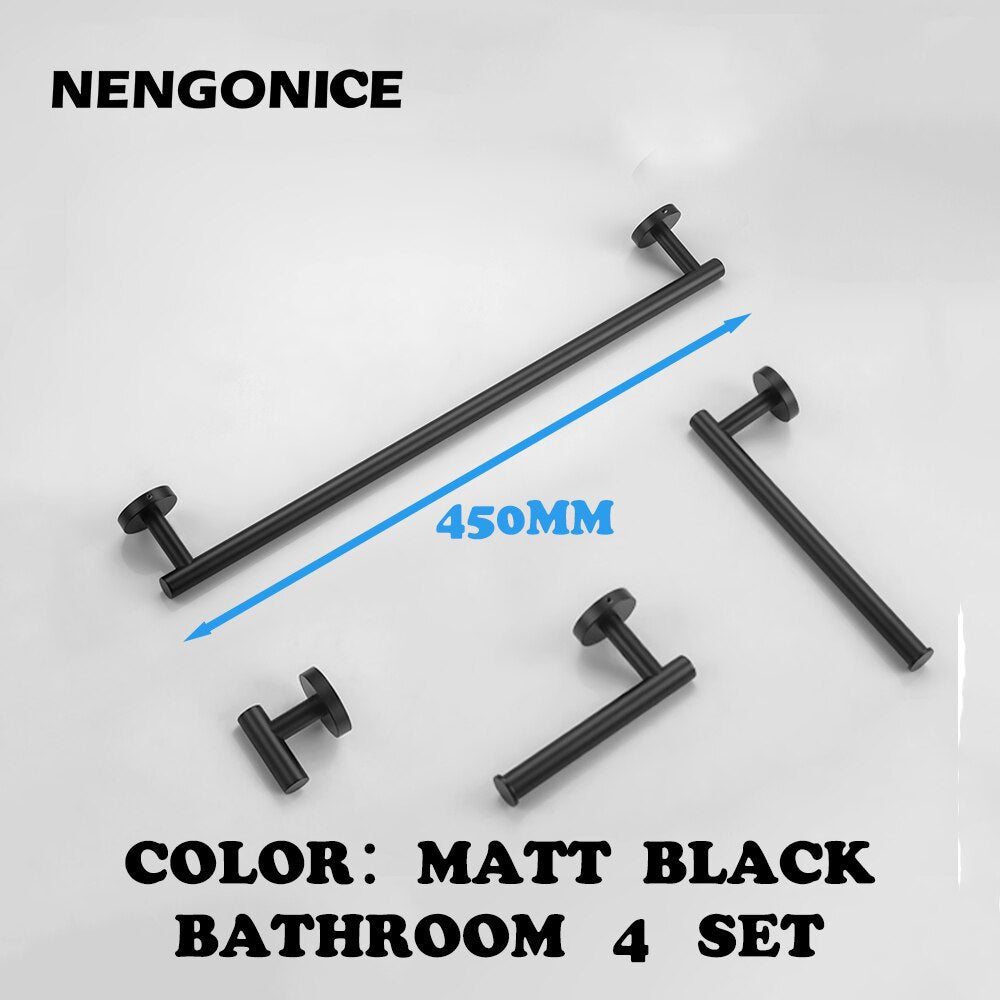 Stainless Steel Brushed Black Polished Towel Bathroom Accessories