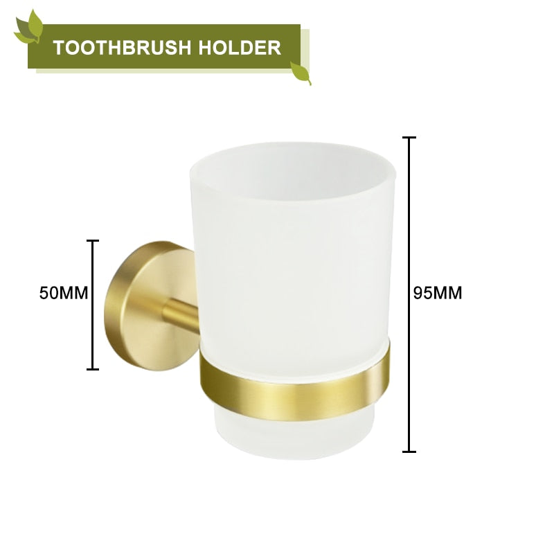 Brushed Gold Stainless Steel Bathroom Accessories