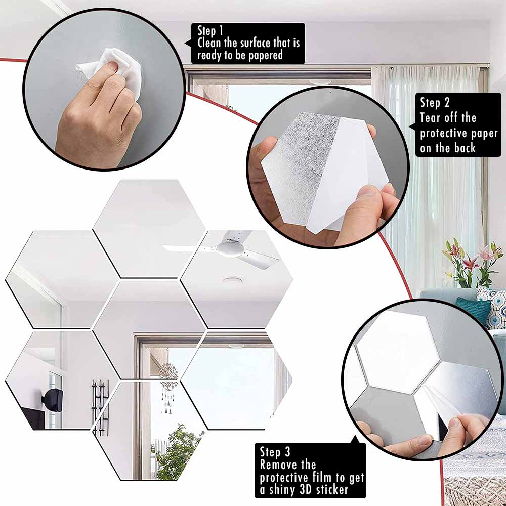 Self Adhesive Decorative Wall Mirrors Stickers