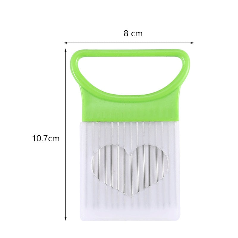 Stainless Steel Onion Needle Fork Vegetable Fruit Slicer Tomato