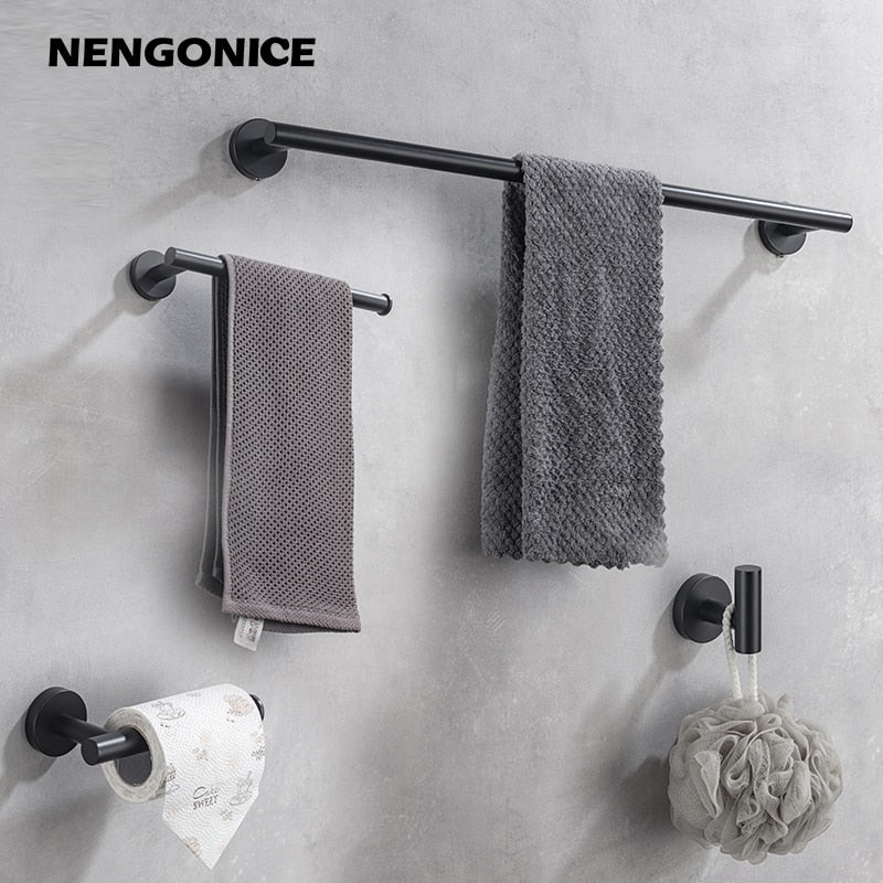 Stainless Steel Brushed Black Polished Towel Bathroom Accessories